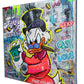 Scrooge McDuck counting cash wearing a big AP watch